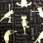 Yoga Frogs Print Fabric